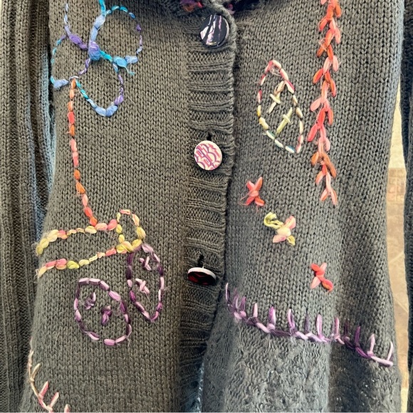 FORLA PARIS  Long Cardigan Embroidered Womens Med Long Sleeves Fairycore… - Picture 6 of 9